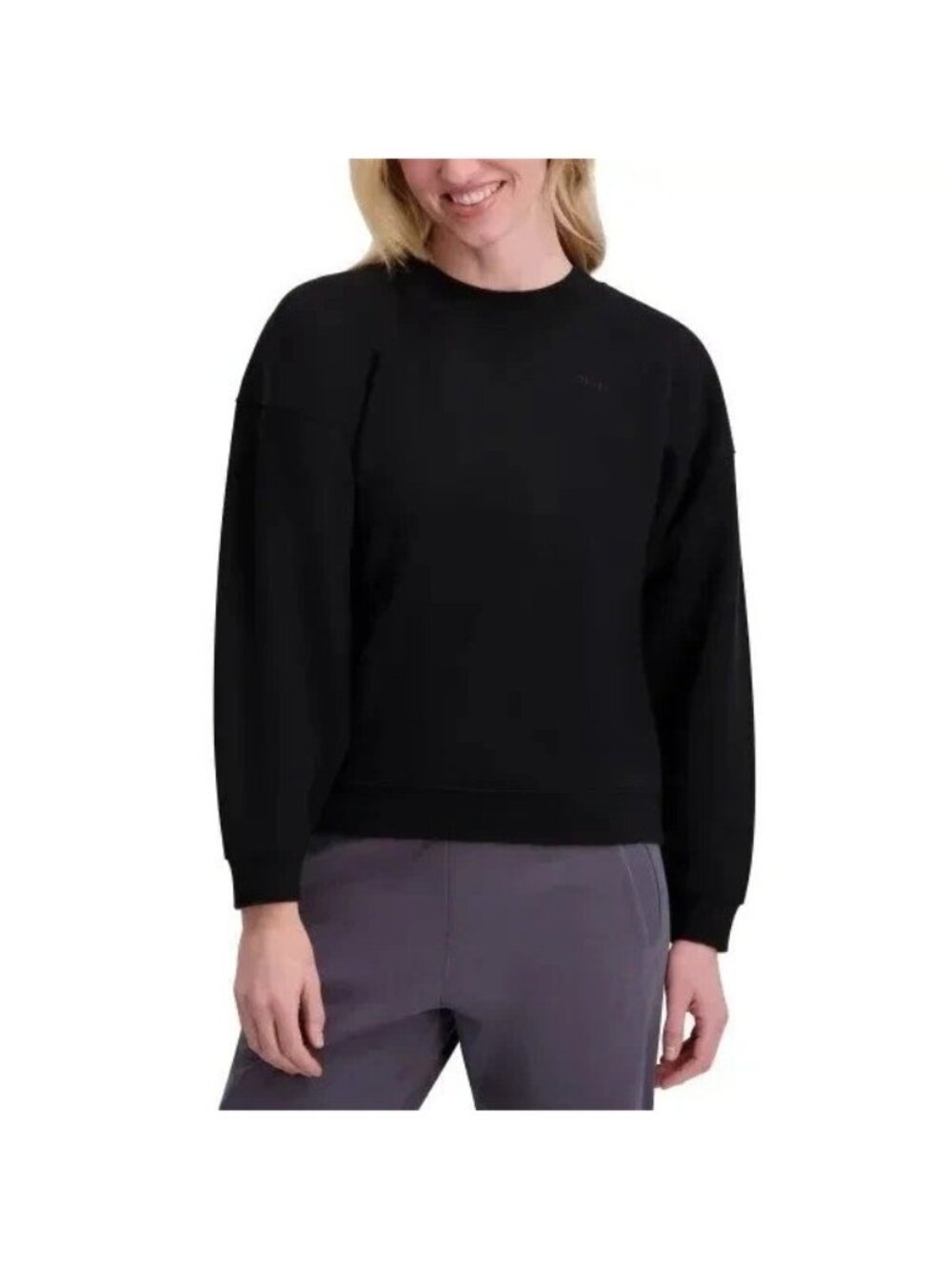 NWT DKNY Sport Women's S Black Sweatshirt Casual Crewneck Pullover